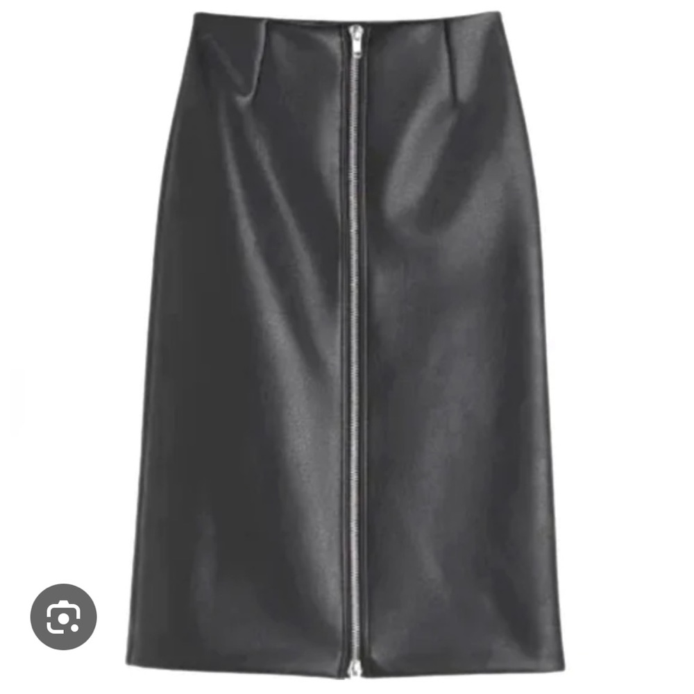 H&M NWT faux leather midi skirt size 2
